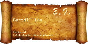 Bartó Ida névjegykártya